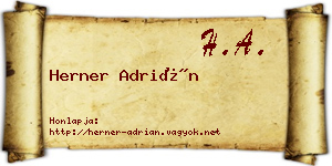 Herner Adrián névjegykártya